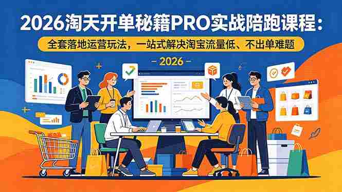 （19351期）2026淘天开单秘籍PRO实战陪跑课程-更新：全套落地运营玩法，一站式解决淘宝流量低、不出单难题