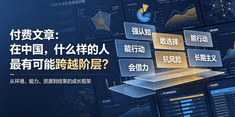 【2026.07.22】揭秘：中国哪些人最易实现阶层跨越？