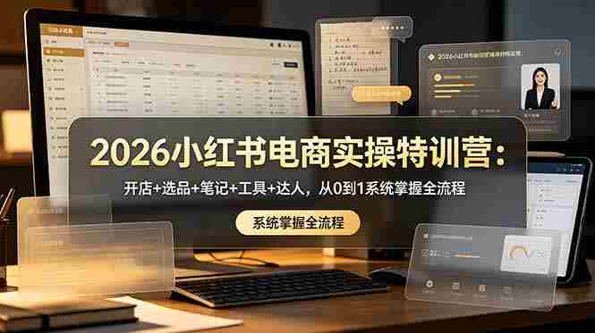 （18978期）2026小红书电商实操特训营：开店+选品+笔记+工具+达人，从0到1系统掌握全流程