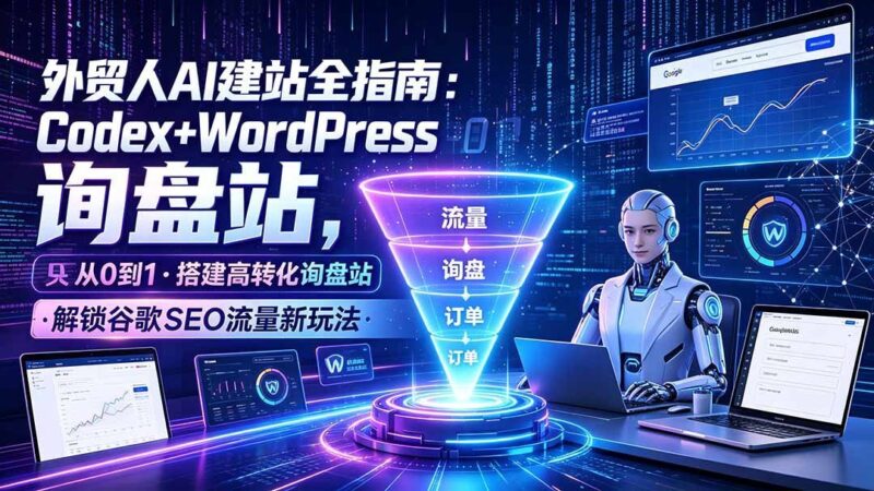【2026.07.19】外贸人必看！用Codex+WordPress从零搭建高转化询盘站，解锁谷歌SEO流量密码