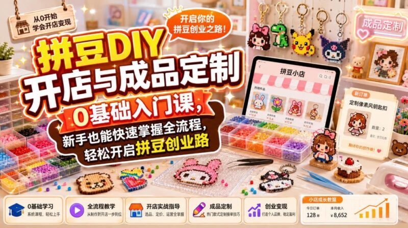 【2026.08.11】拼豆创业零门槛：从开店到定制全流程速成指南，新手也能轻松上手赚第一桶金
