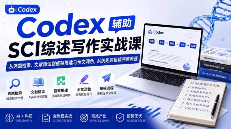 【2026.08.19】Codex实战训练营：从选题到投稿，一站式搞定SCI综述全流程