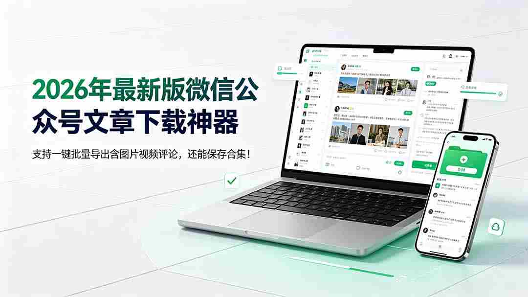 （19486期）2026年最新版微信公众号文章下载神器，支持一键批量导出含图片视频评论，还能保存合集！