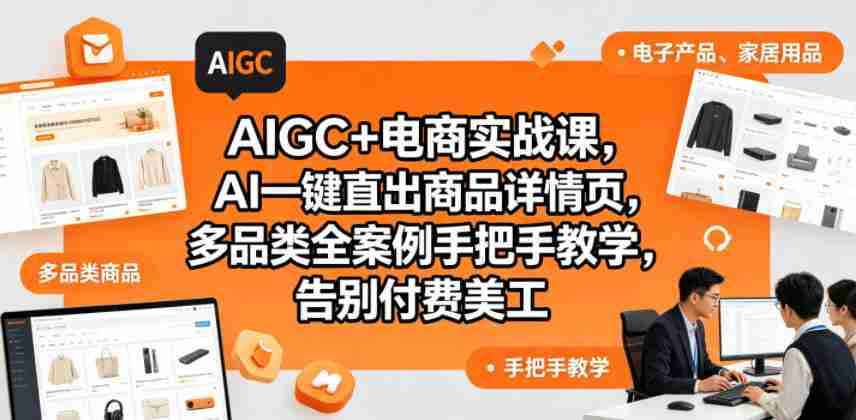 AIGC+电商实战课，AI一键直出商品详情页，多品类全案例手把手教学，告别付费美工（更新0725）