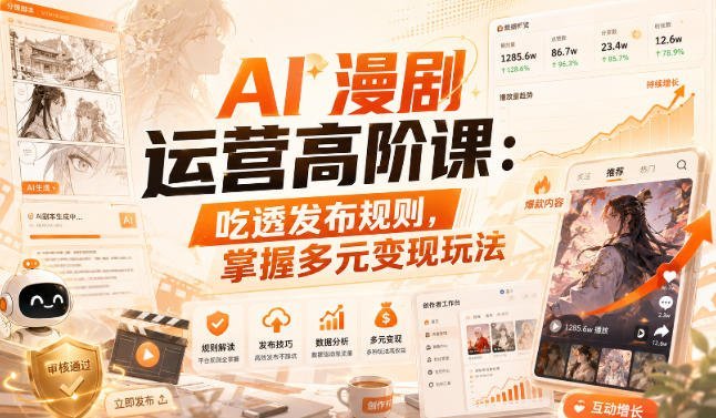 【2026.08.23】AI漫剧运营进阶指南：玩转发布机制，解锁多元变现新思路