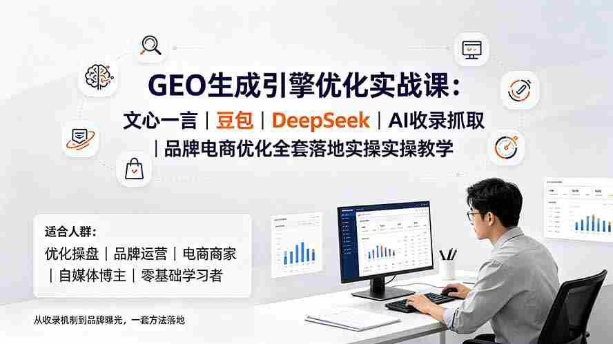 （19456期）GEO生成引擎优化实战课：文心一言｜豆包｜DeepSeek｜AI收录抓取｜品牌电商优化全套落地实操教学
