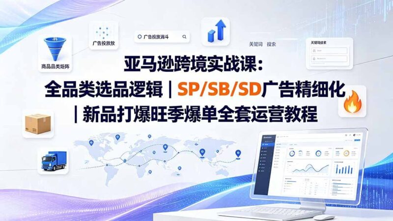 【2026.08.12】亚马逊爆单实战课：全品类选品逻辑×SP/SB/SD广告精投×新品旺季引爆全攻略
