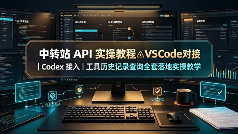 【2026.07.24】VSCode对接中转站API全攻略：Codex接入与工具历史查询一站式实操教程