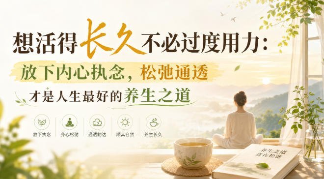 【2026.08.22】活得久，靠的不是用力过猛：放下执念，松弛感才是最高级的养生