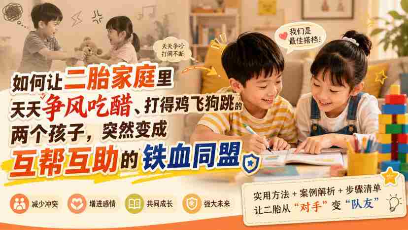 付费文章：如何让二胎家庭里天天争风吃醋、打得鸡飞狗跳的两个孩子，突然变成互帮互助的铁血同盟？