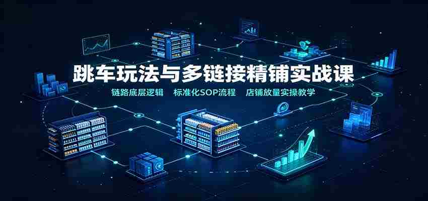 跳车玩法与多链接精铺实战课：链路底层逻辑，标准化SOP流程，店铺放量实操教学