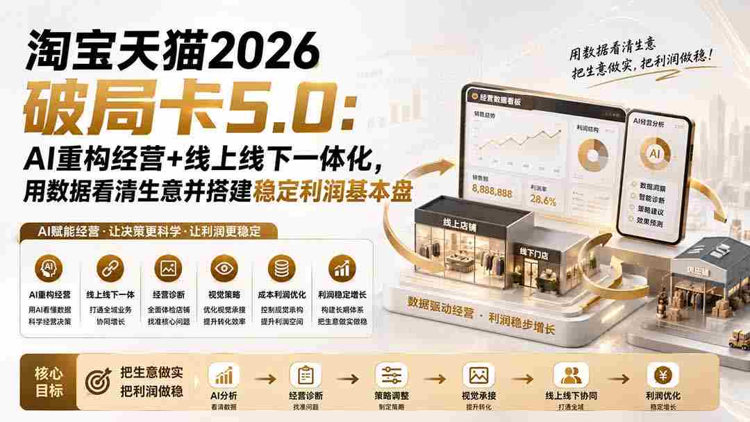 （20026期）淘宝天猫2026破局卡5.0：AI重构经营+线上线下一体化，用数据看清生意并搭建稳定利润基本盘（修复）