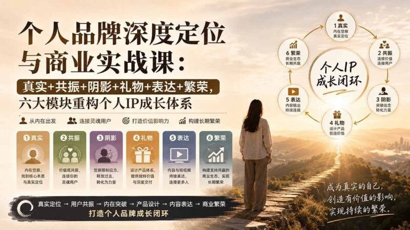 【2026.08.30】个人品牌实战课：六大模块重塑IP成长，引爆商业价值