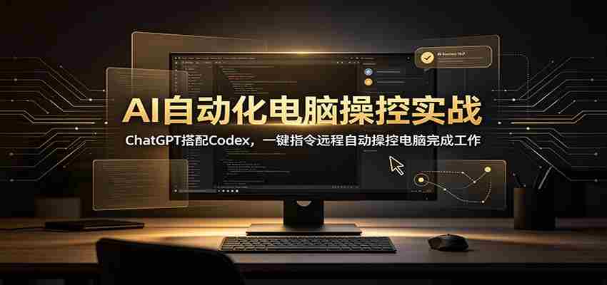 AI自动化电脑操控实战：ChatGPT搭配Codex，一键指令远程自动操控电脑完成工作