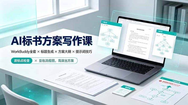 【2026.07.23】WorkBuddy+AI标书全流程：标题生成、方案大纲、提示词技巧、废标点检查、豆包流程图，高效搞定方案写作