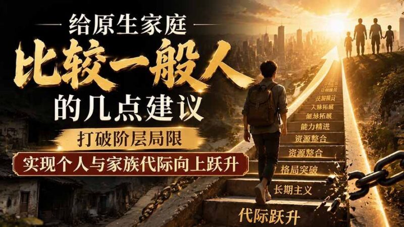 【2026.08.05】原生家庭普通，如何靠个人努力实现阶层跃升？这几点建议值得收藏